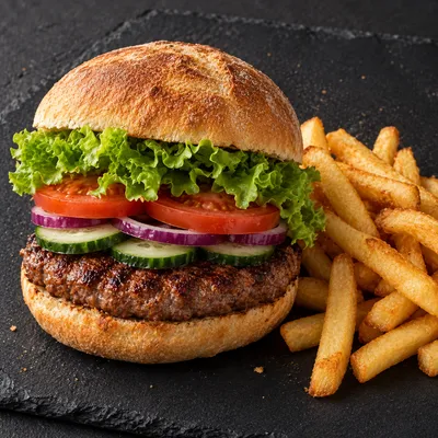 Hamburger mit Beilage