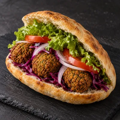 Falafel im Brot (vegetarisch)