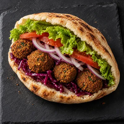 Falafel im Fladenbrot (vegetarisch)